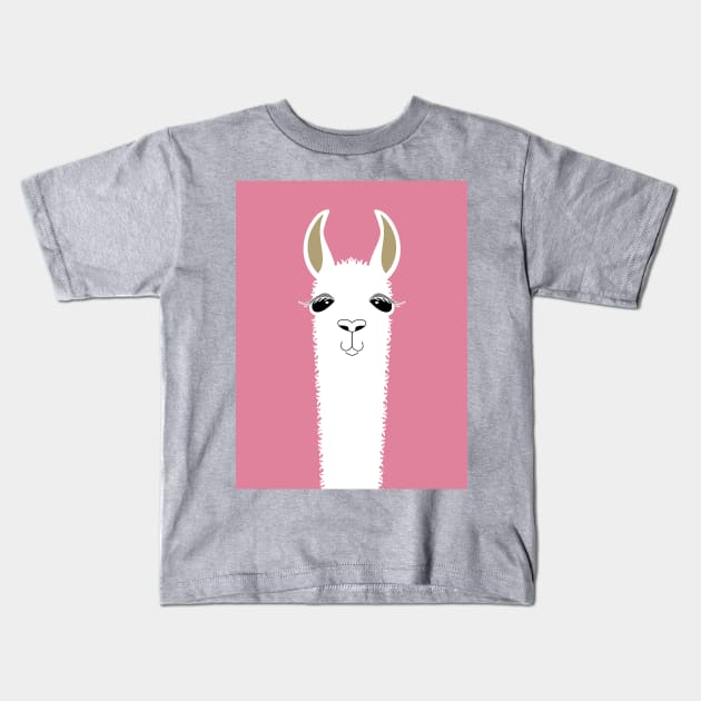 LLAMA PORTRAIT #5 Kids T-Shirt by JeanGregoryEvans1